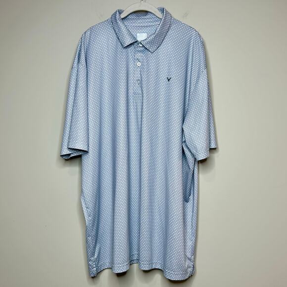 Callaway Gray Golf Polo Shirt Size XXL Opti Dri Performance Golf Ball Print - Picture 1 of 10